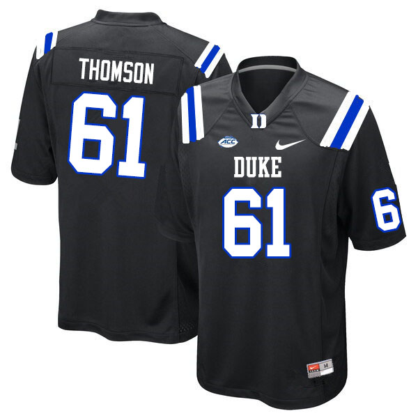 Men #61 Zach Thomson Duke Blue Devils College Football Jerseys Sale-Black